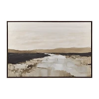 Neutral River Landscape Framed Art