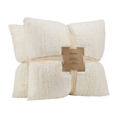 Off White Set of 2 Ellyn Decorative Pillow