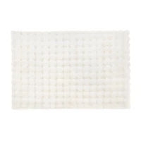 Cream Bubble Faux Fur Rug