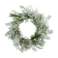 LED Wreath with Snow