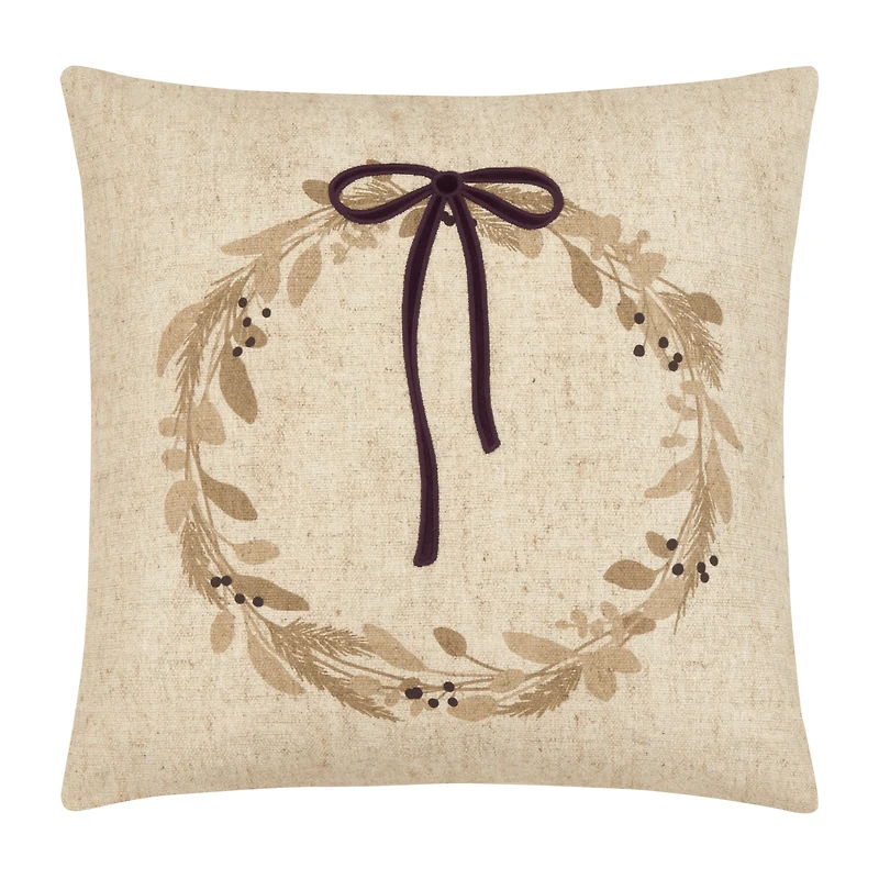 Riviera Embroidered Bow Decorative Pillow