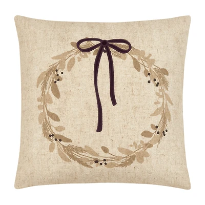 Riviera Embroidered Bow Decorative Pillow