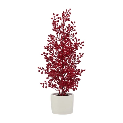 Red Bead Tree in Ceramic Pot