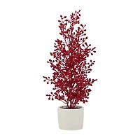 Red Bead Tree in Ceramic Pot