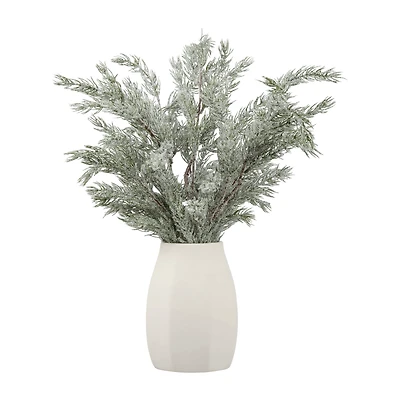 Snowy Pine in Ceramic Vase