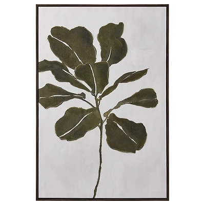Green Leaves Framed Canvas