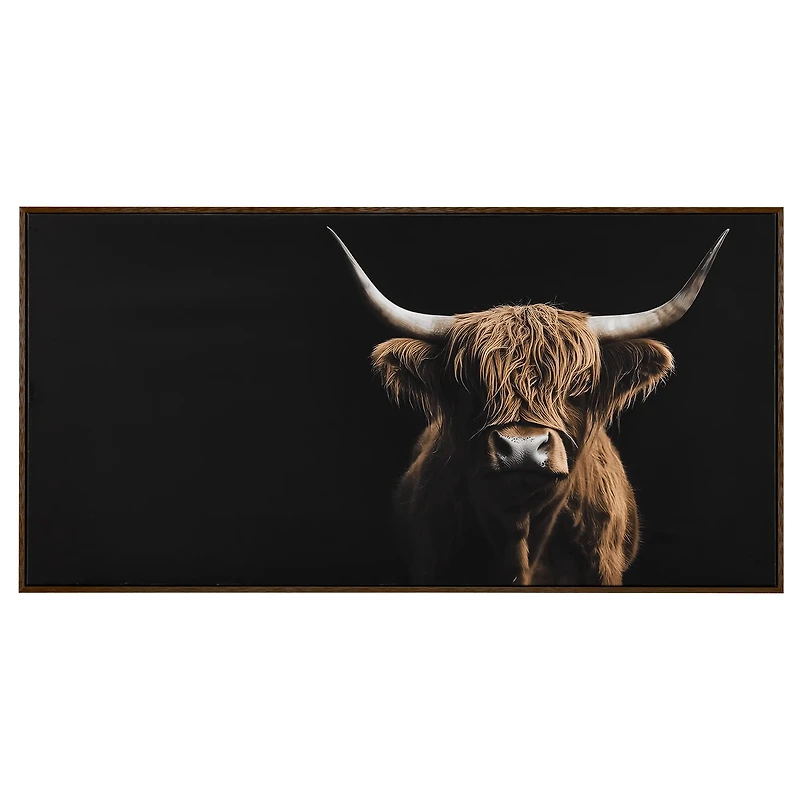 Highland Cow Profile Framed Canvas