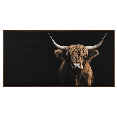 Highland Cow Profile Framed Canvas