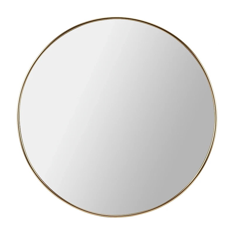 Round Gold Aluminum Frame Mirror