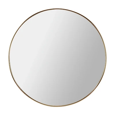Round Gold Aluminum Frame Mirror