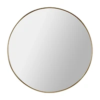 Round Gold Aluminum Frame Mirror