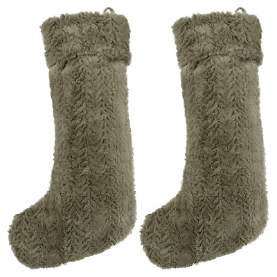 Set of 2 Coline Fur Xmas Stocking