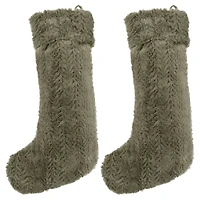 Set of 2 Coline Fur Xmas Stocking
