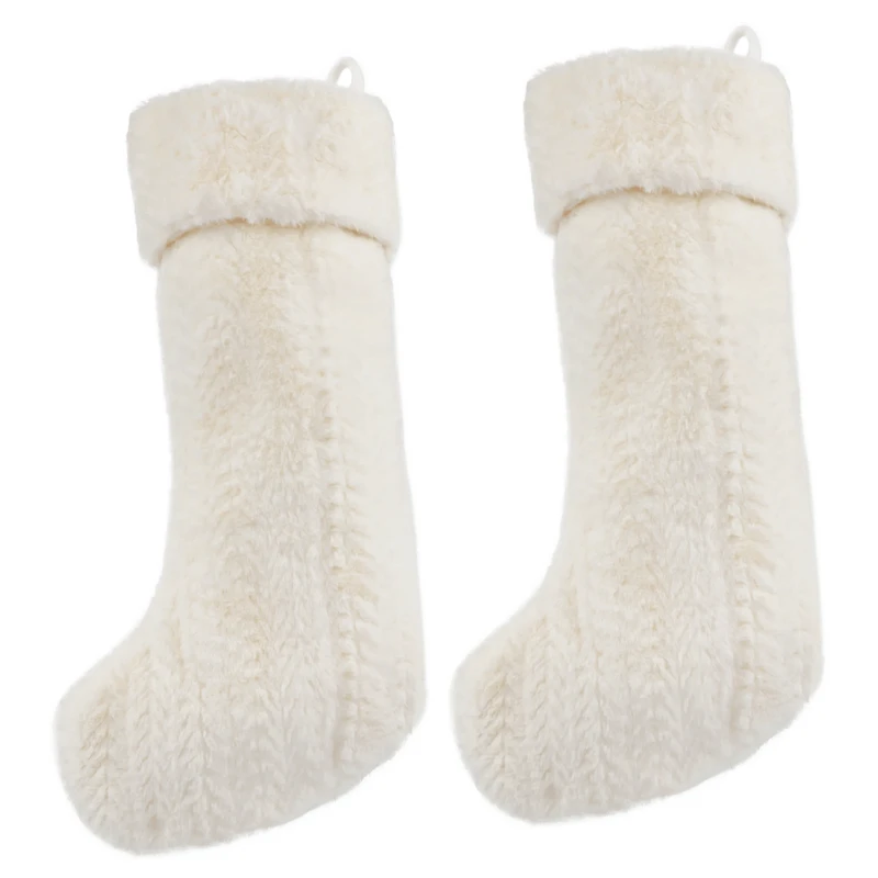 Set of 2 Coline Fur Xmas Stocking