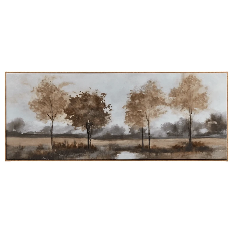 Gel-Embellished Landscape Framed Art