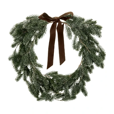 LED Wreath With Velvet Ribbon
