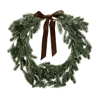 LED Wreath With Velvet Ribbon