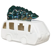 Light Up Ceramic Van With Tree