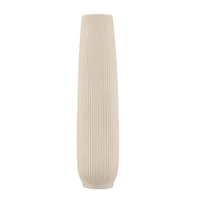 Ribbed Ceramic Floor Vase