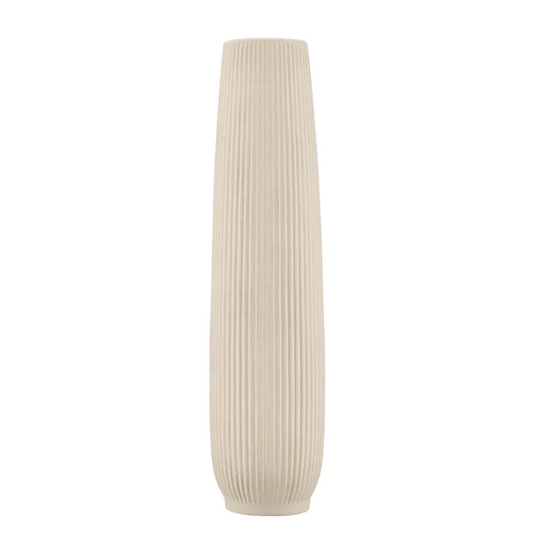 Ribbed Ceramic Floor Vase