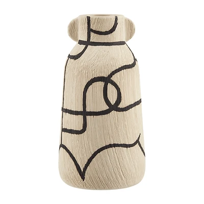 Black and White Line Art Table Vase