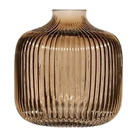 Ribbed Decorative Glass Vase