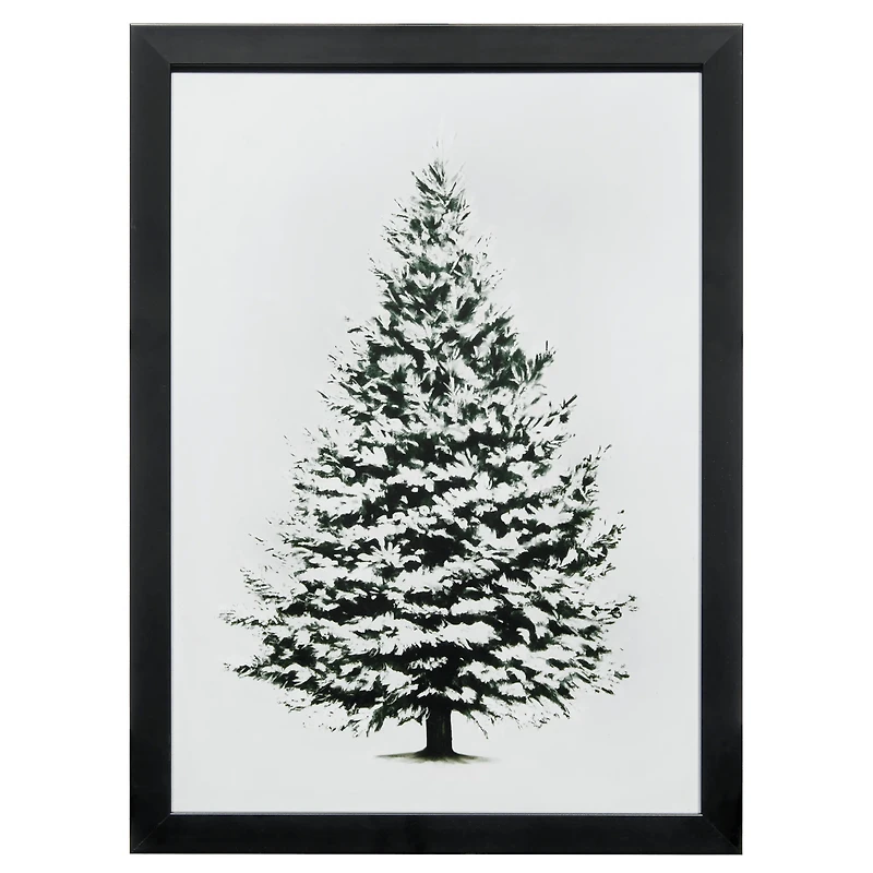 Snowy Tree Canvas Framed Art