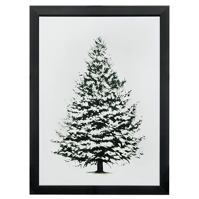 Snowy Tree Canvas Framed Art