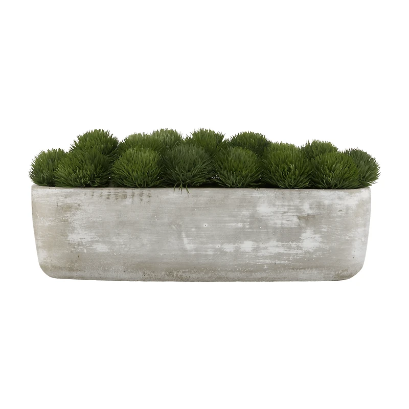 Artificial Moss in Cement Pot
