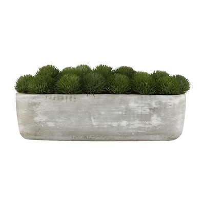 Artificial Moss in Cement Pot