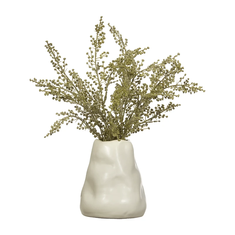 Artificial Stoebe in Ceramic Vase