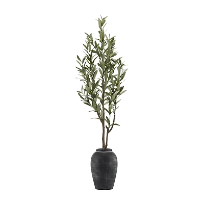 Artificial Olive Tree in Ceramic Vase