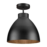 Black Ceiling Lamp with Walnut Interior