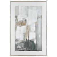 Abstract Sage & Natural  Framed Oil Painting