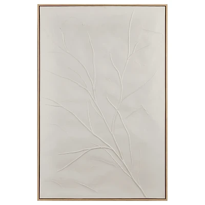 White Branche Framed Oil Painting