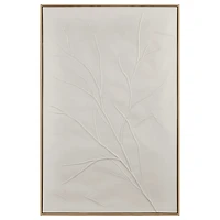 White Branche Framed Oil Painting