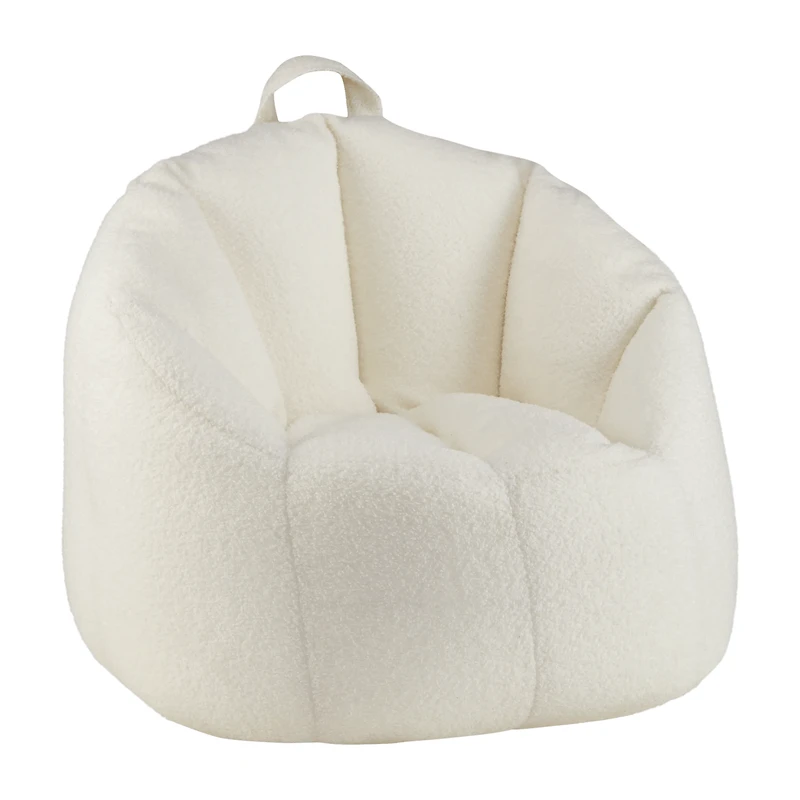 Off White Boucle Bean Bag