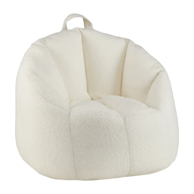 Off White Boucle Bean Bag