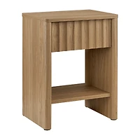 Ribbed Wooden Nightstand