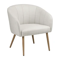 Fabric and Metal Wood Effect Accent Chair