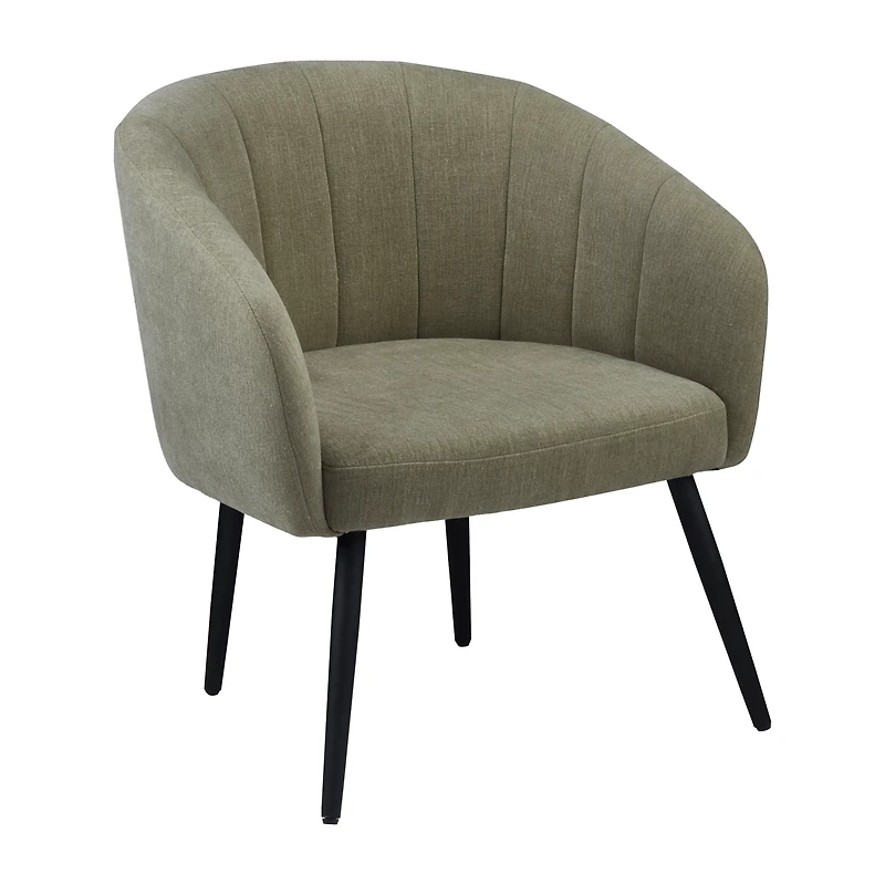 Fabric and Metal Wood Effect Accent Chair