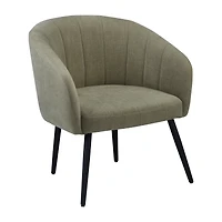 Fabric and Metal Wood Effect Accent Chair