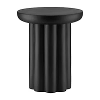 Ribbed Black Side Table