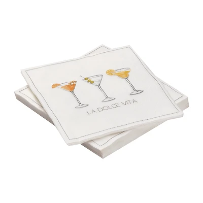 Martini Print Paper Napkins