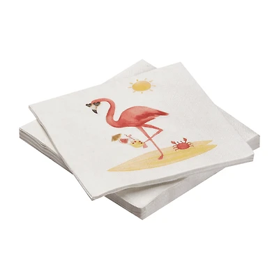 Serviettes en papier flamant rose