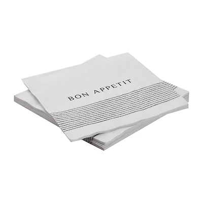 Bon Appétit Paper Napkins Black & White