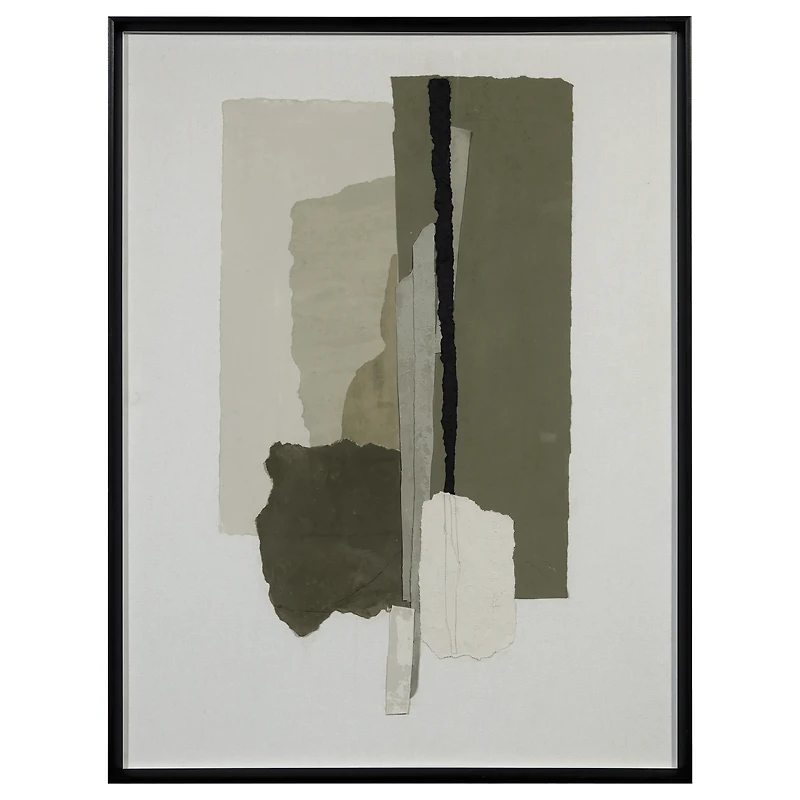 Green Abstract Framed Under Glass