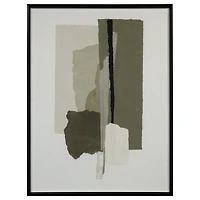 Green Abstract Framed Under Glass