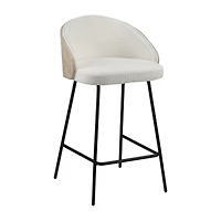 Upholstered Bar Stool with Wood Back