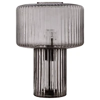 Smoky Ribbed Glass Table Lamp